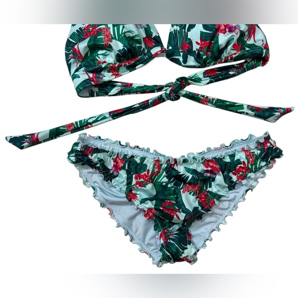 Victoria’s Secret Halter Push-Up Bikini Top & Bottom Set Multi NWT Top Size L/M - Picture 6 of 12